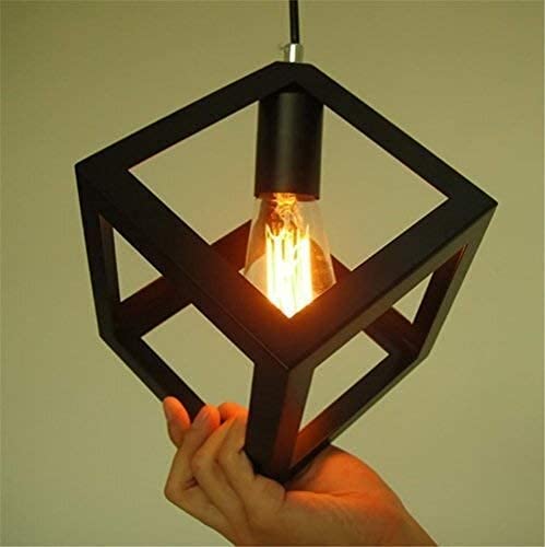 Modern Black Metal Square Hanging Light-Cube Hanging Light