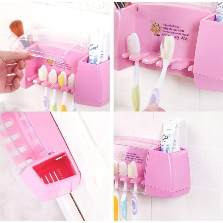 Wall Mounted Tooth Brush Holder-Multifunctional Bathroom Accessories Holder